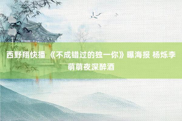 西野翔快播 《不成错过的独一你》曝海报 杨烁李萌萌夜深醉酒