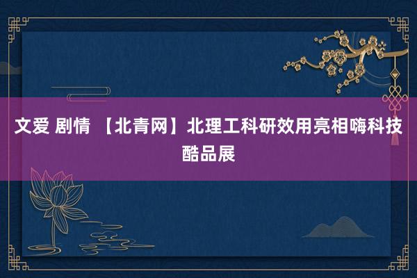 文爱 剧情 【北青网】北理工科研效用亮相嗨科技酷品展