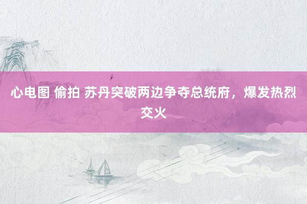 心电图 偷拍 苏丹突破两边争夺总统府，爆发热烈交火