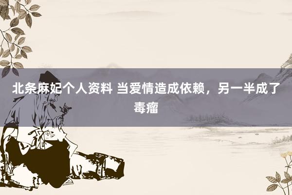 北条麻妃个人资料 当爱情造成依赖，另一半成了毒瘤