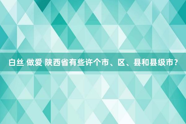 白丝 做爱 陕西省有些许个市、区、县和县级市？