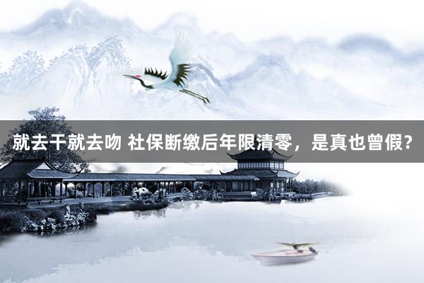 就去干就去吻 社保断缴后年限清零，是真也曾假？