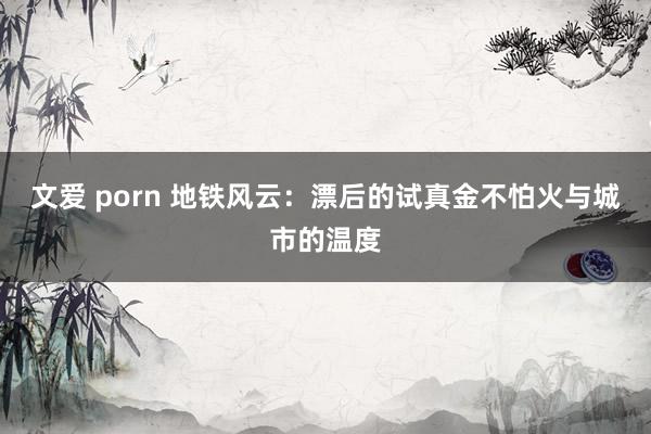 文爱 porn 地铁风云：漂后的试真金不怕火与城市的温度
