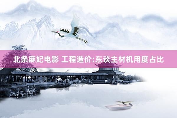北条麻妃电影 工程造价:东谈主材机用度占比